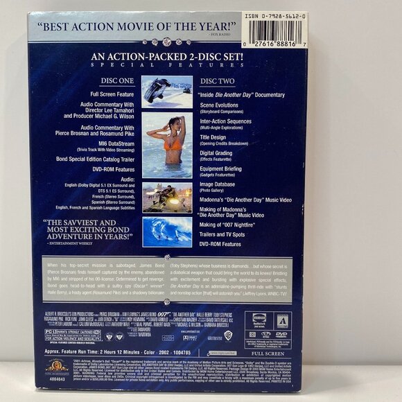 Die Another die 007 James Bond DVD with Pearce Brosnan - Picture 2 of 2